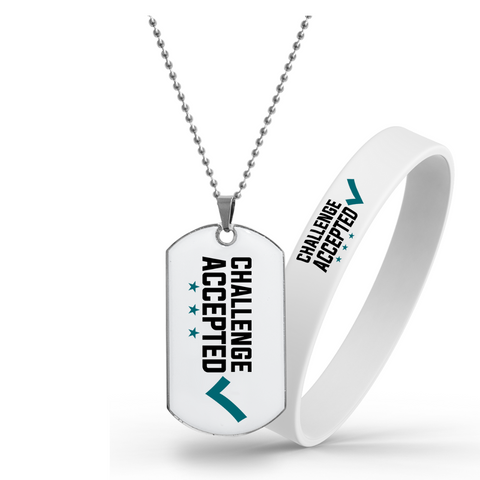 Challenge Accepted - Pendant Necklace + Wristband Combo