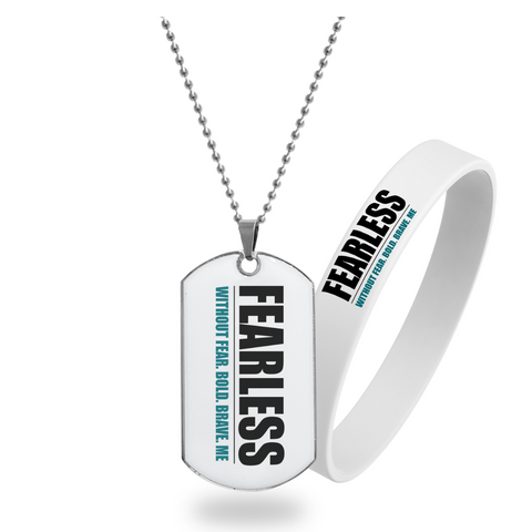 Fearless - Pendant Necklace + Wristband Combo