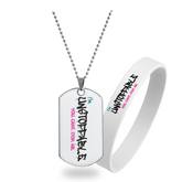I'm Unstoppable (Pink) - Pendant Necklace + Wristband Combo