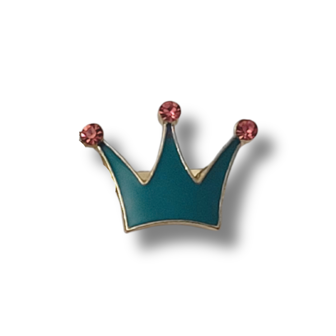 Gold – White Rhinestone Hair Pins – Teal Crown